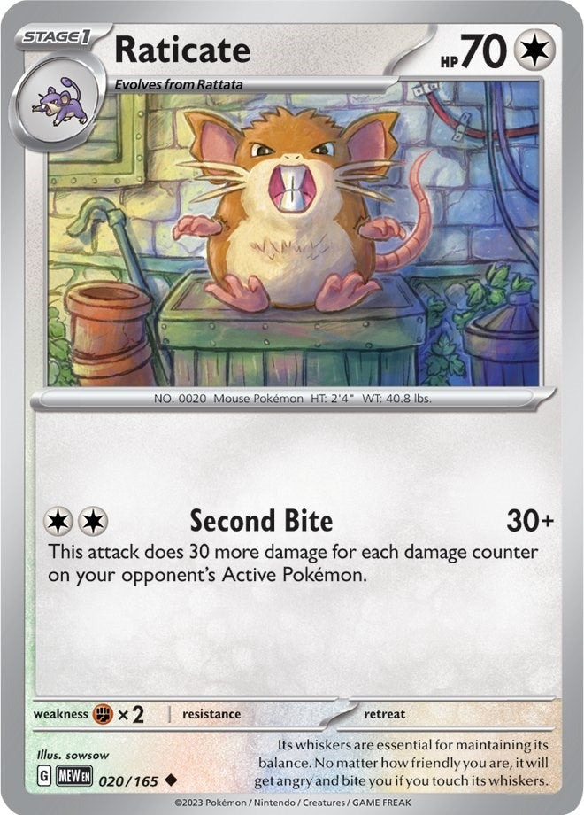 Image for Raticate (020/165) (MEW) - Pokemon