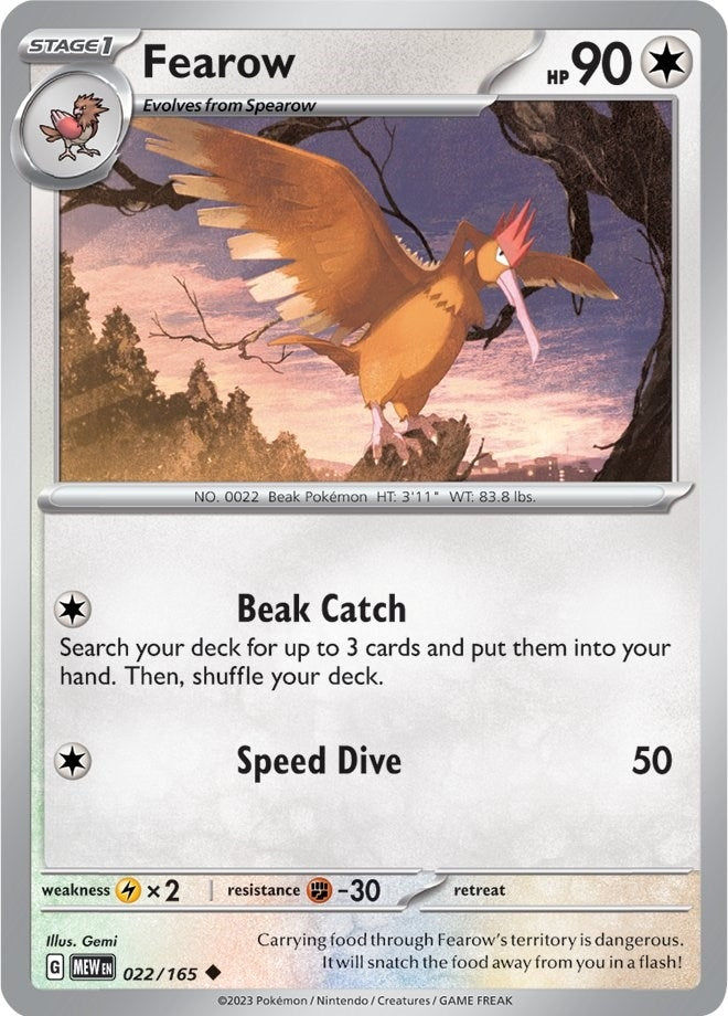 Image for Fearow (022/165) (MEW) - Pokemon