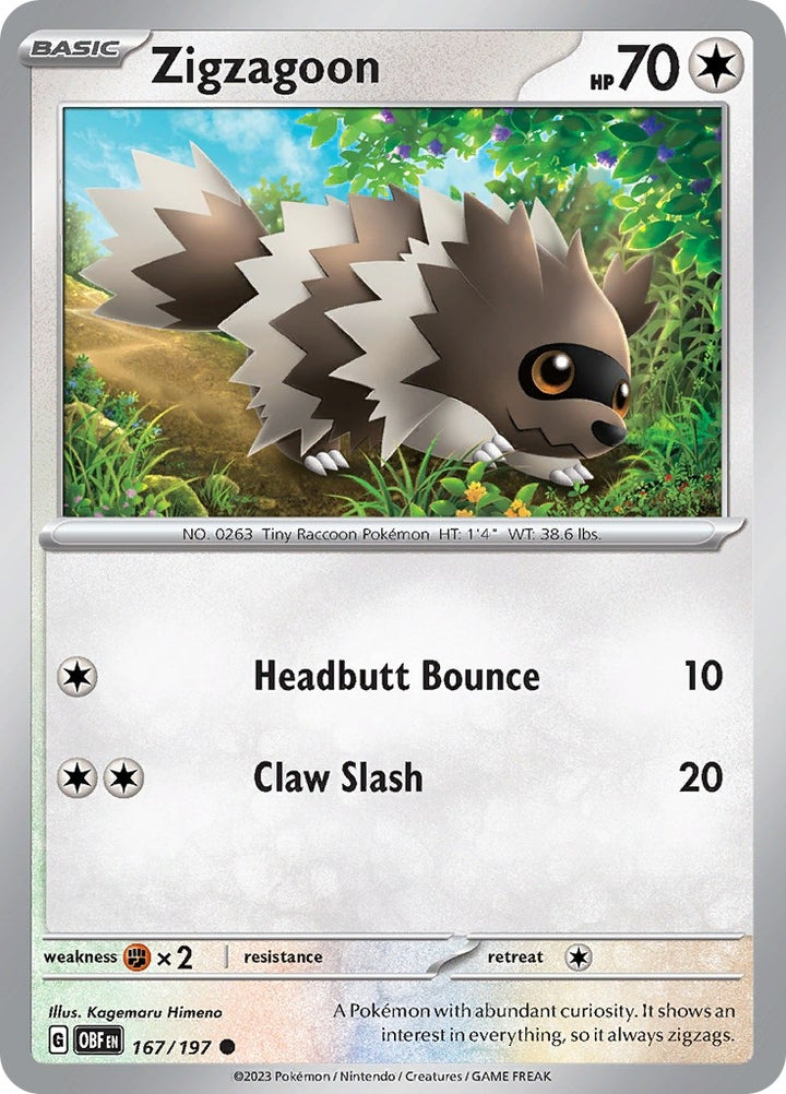 Image for Zigzagoon (167/197) (OBF) - Pokemon