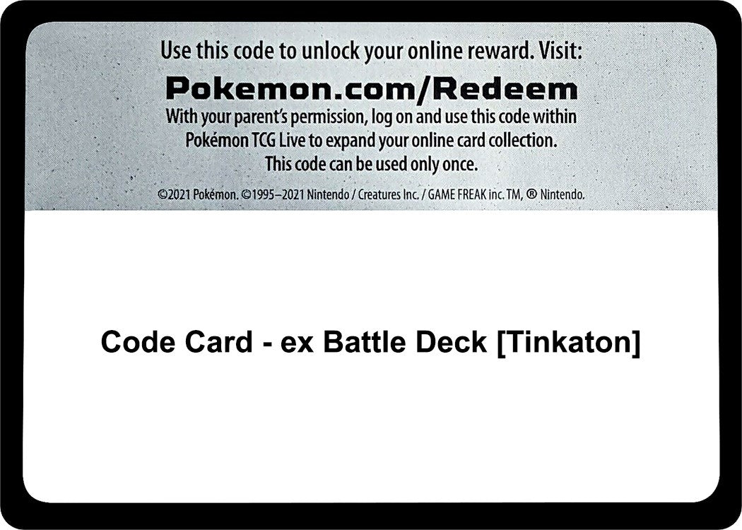 Image for Code Card - ex Battle Deck [Tinkaton] (MCAP) - Pokemon