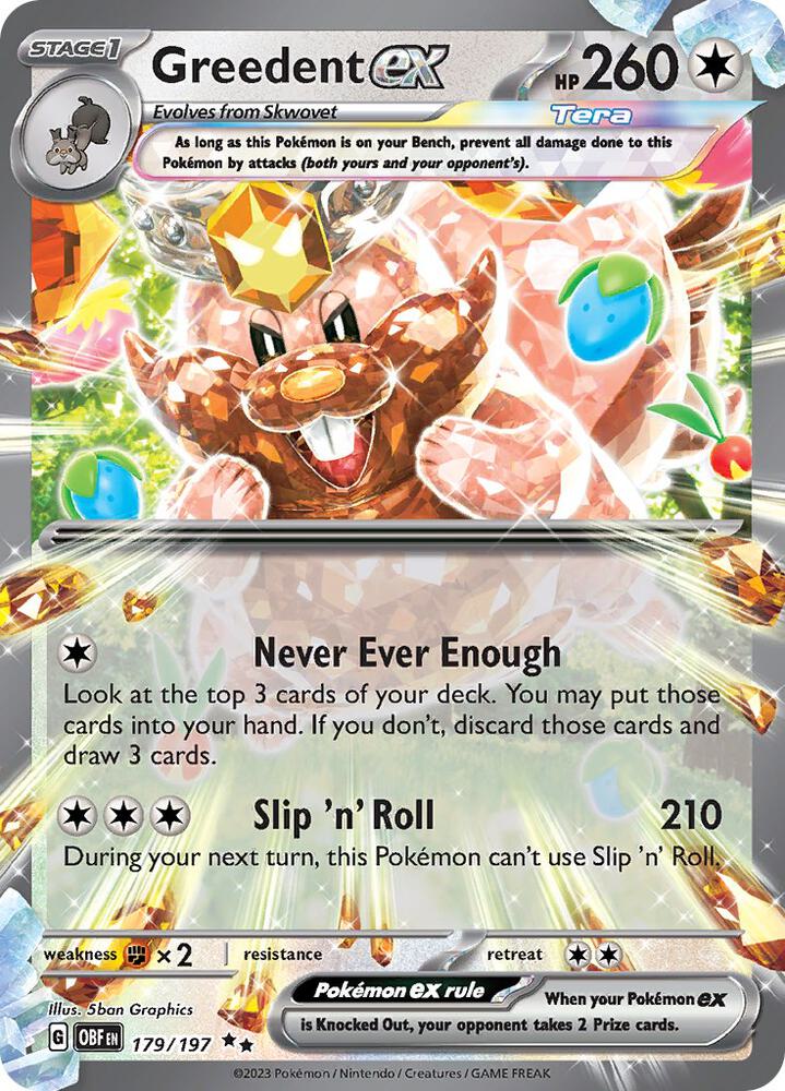 Image for Greedent ex (179/197) (OBF) - Pokemon