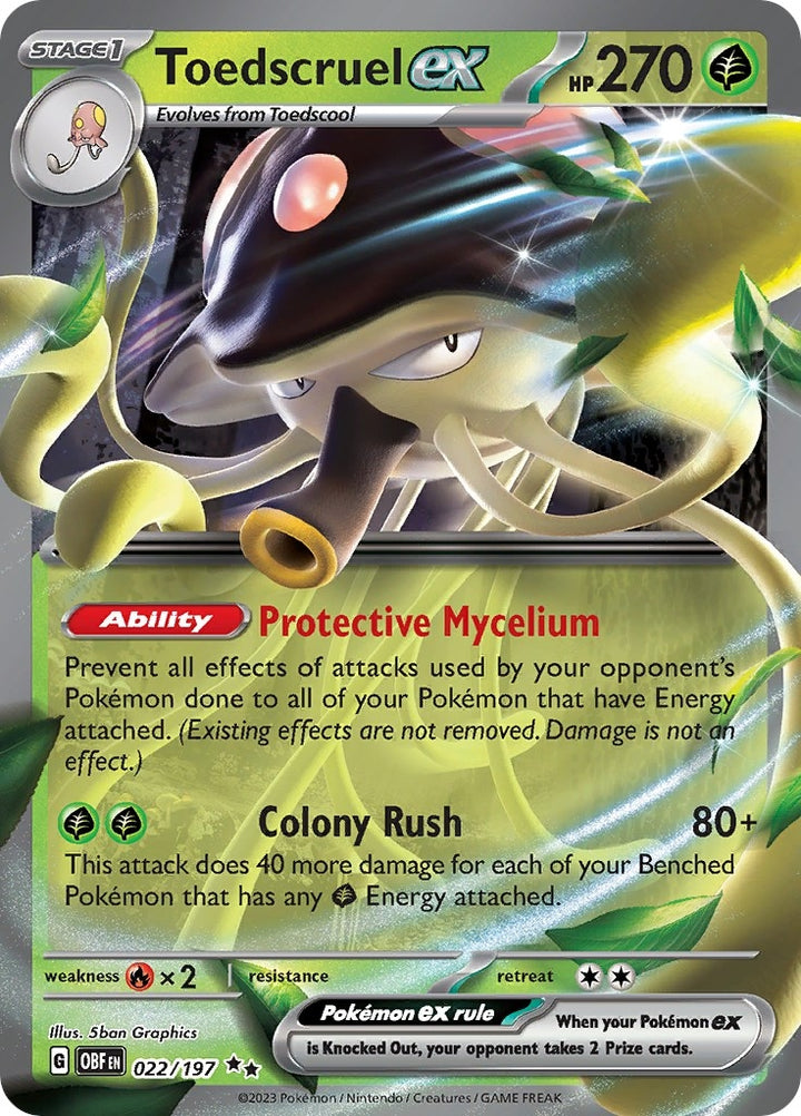 Image for Toedscruel ex (022/197) (OBF) - Pokemon