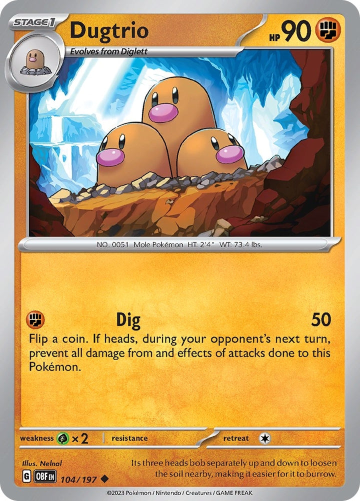 Image for Dugtrio (104/197) (OBF) - Pokemon