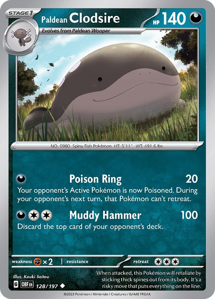 Image for Paldean Clodsire (128/197) (OBF) - Pokemon