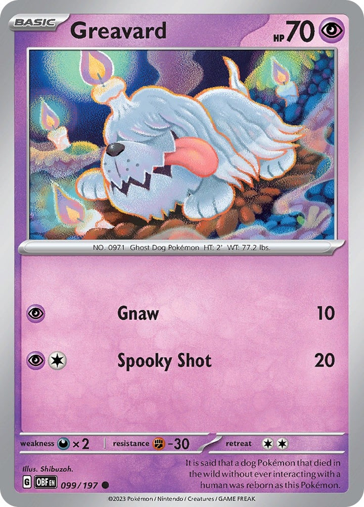 Image for Greavard (099/197) (OBF) - Pokemon