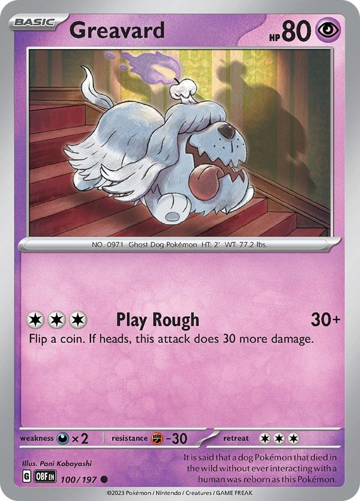 Image for Greavard (100/197) (OBF) - Pokemon