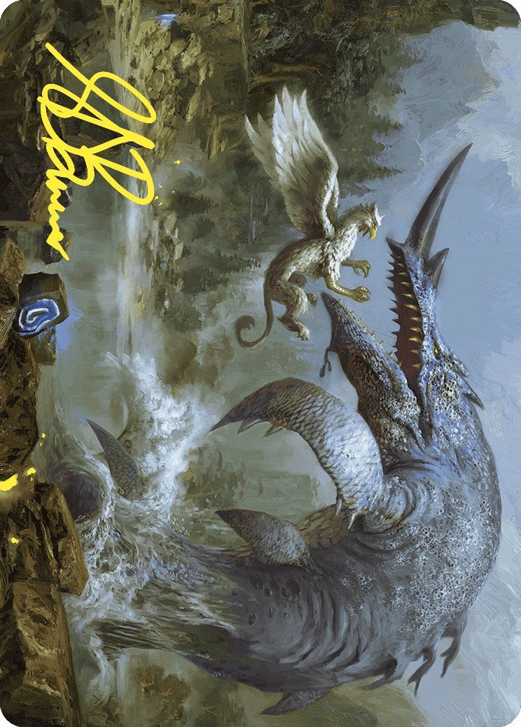 Image for Horned Loch-Whale Art Card (Gold-Stamped Signature) (6) - Magic: The Gathering