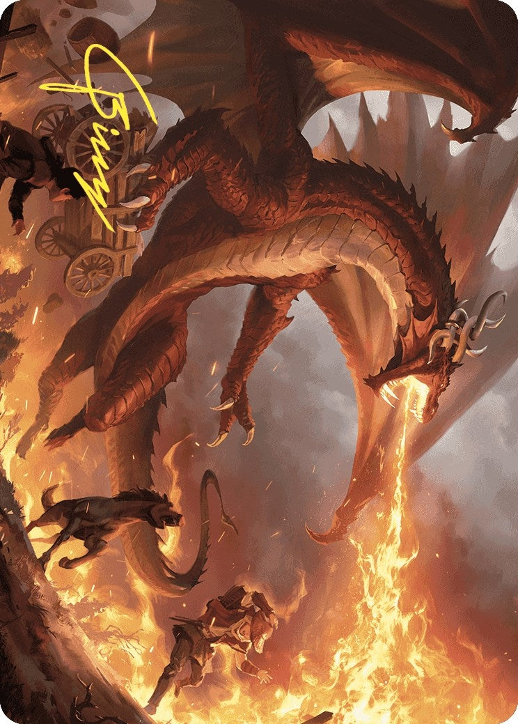 Image for Realm-Scorcher Hellkite Art Card (Gold-Stamped Signature) (19) - Magic: The Gathering