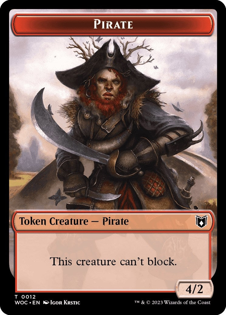 Image for Pirate // Human Soldier Double-Sided Token (12 // 7) (WOC) - Magic: The Gathering