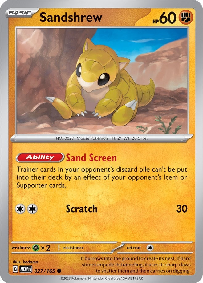 Image for Sandshrew (027/165) (MEW) - Pokemon