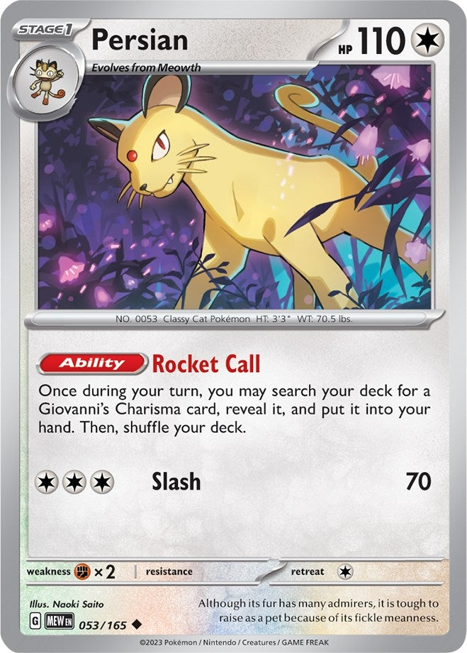 Image for Persian (053/165) (MEW) - Pokemon