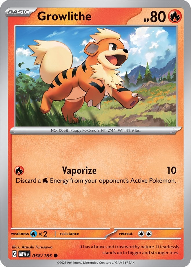 Image for Growlithe (058/165) (MEW) - Pokemon