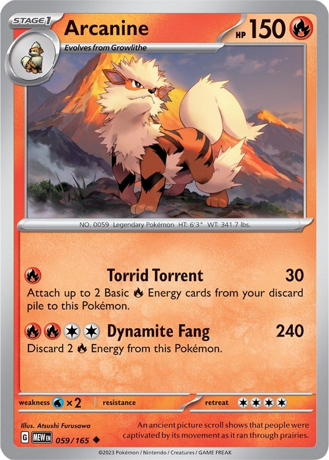 Image for Arcanine (059/165) (MEW) - Pokemon
