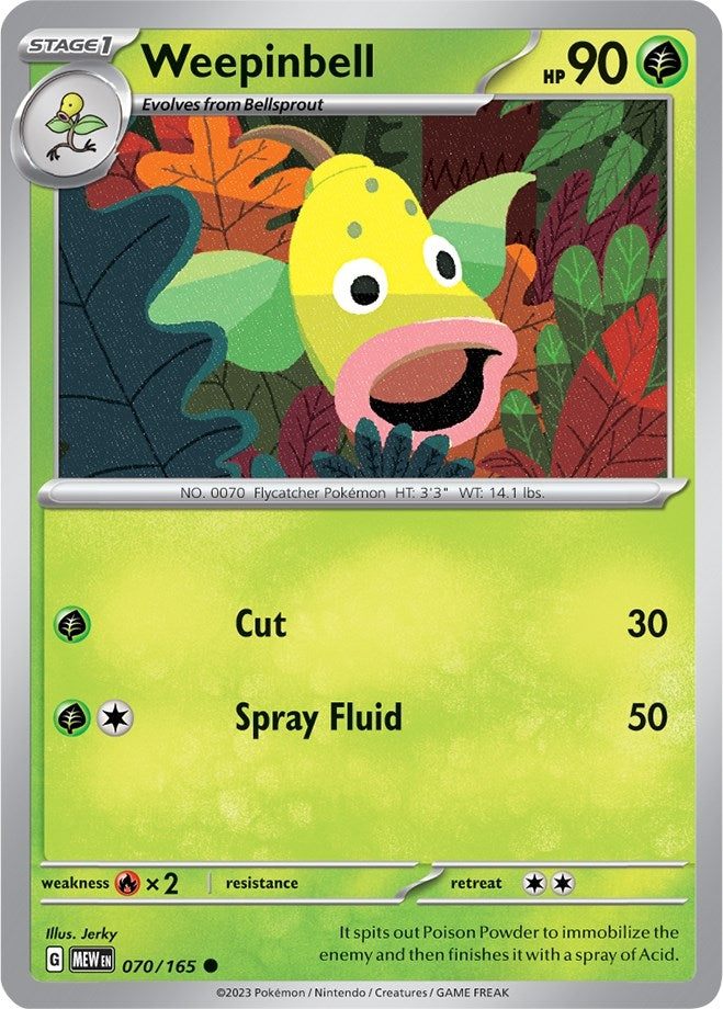 Image for Weepinbell (070/165) (MEW) - Pokemon