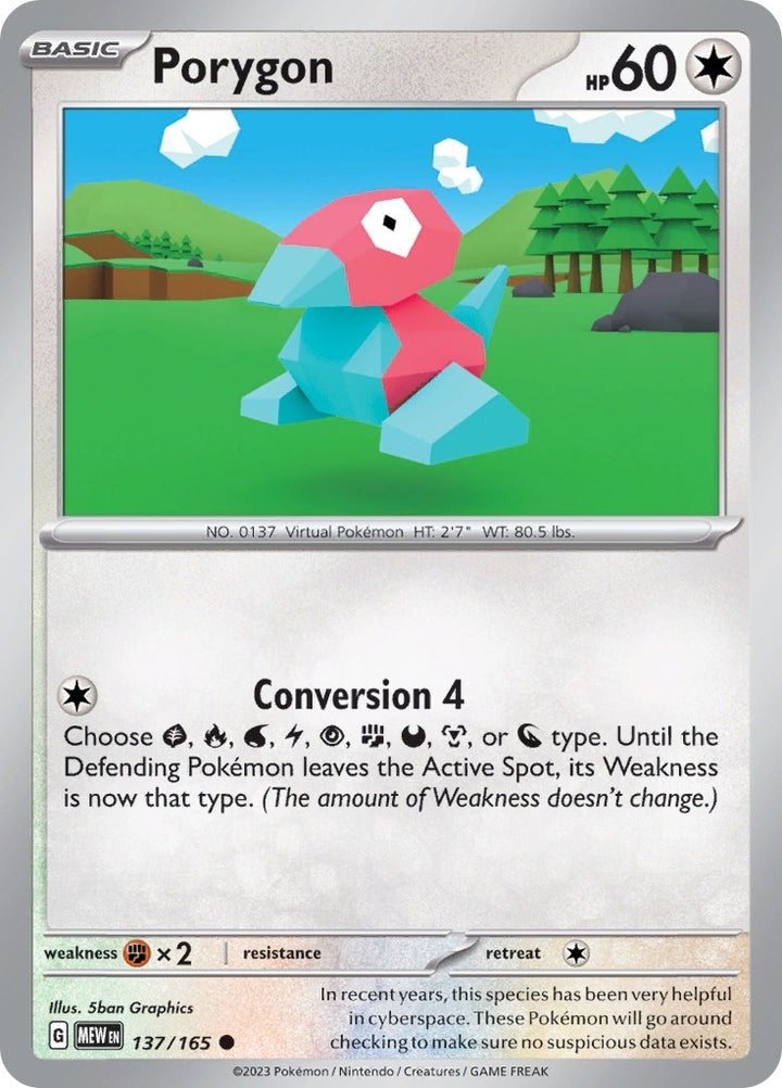Image for Porygon (137/165) (MEW) - Pokemon