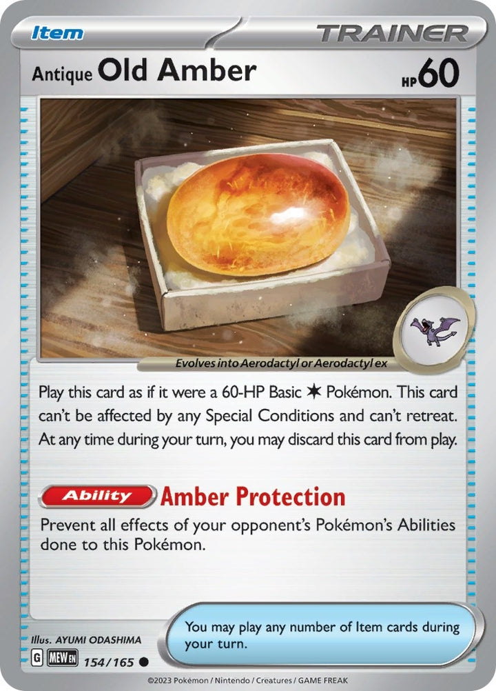 Image for Antique Old Amber (154/165) (MEW) - Pokemon