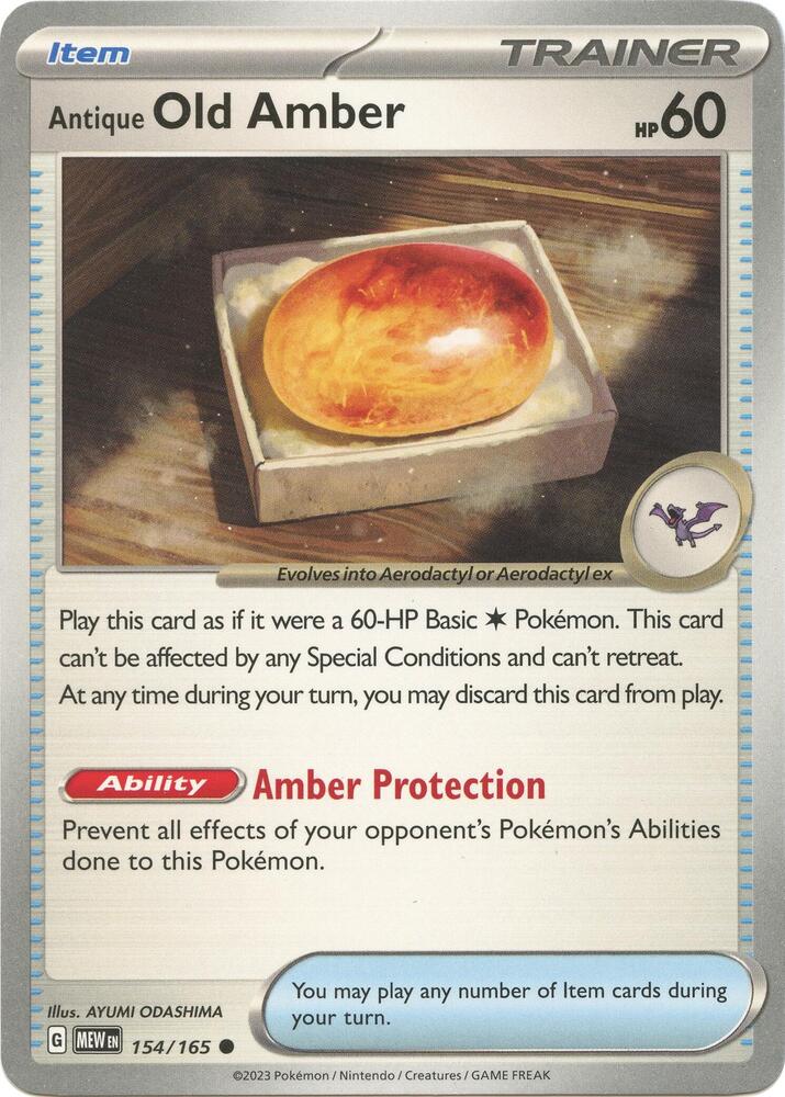 Image for Antique Old Amber (154/165) (MEW) - Pokemon