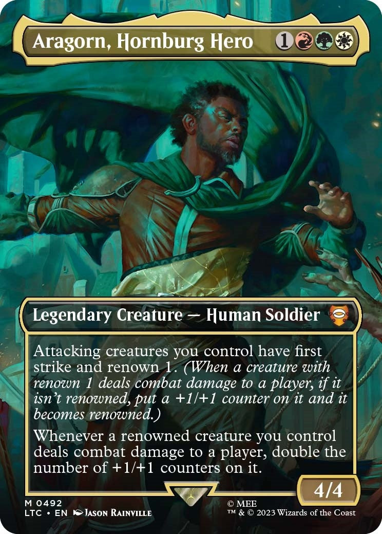Image for Aragorn, Hornburg Hero (Borderless) (492) (LTC) - Magic: The Gathering