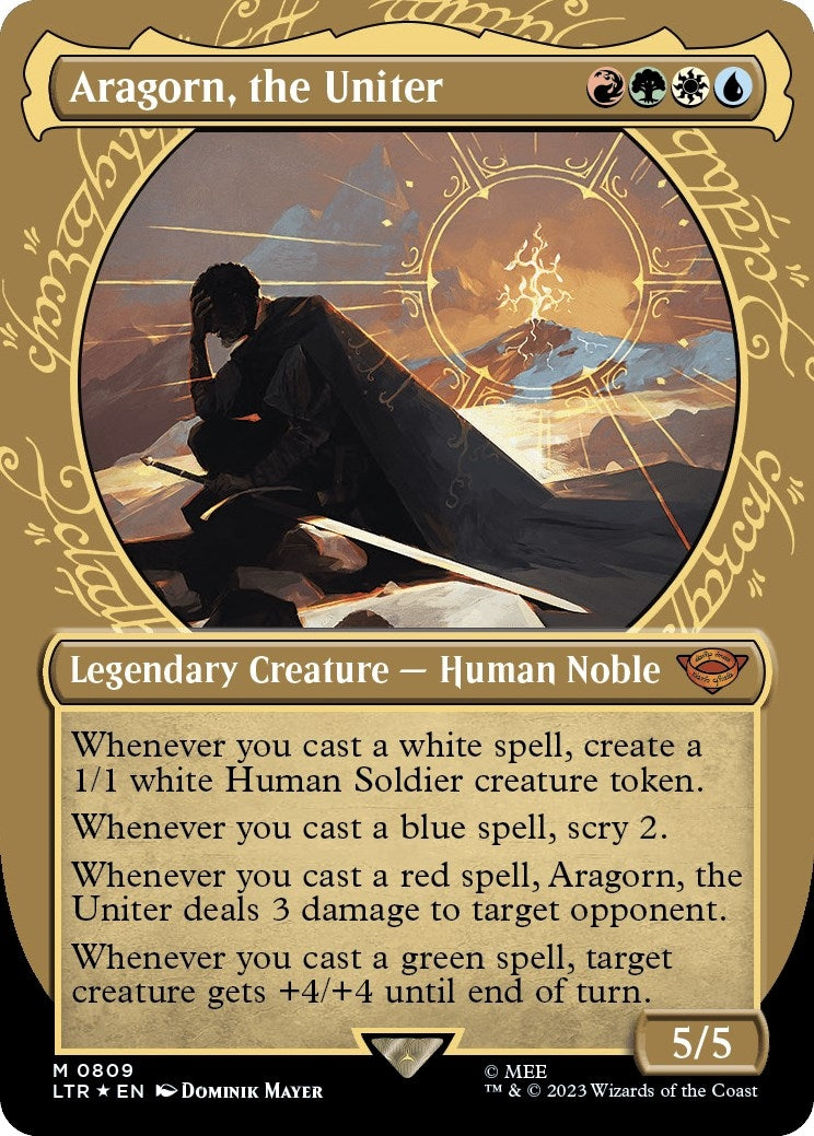 Image for Aragorn, the Uniter (Showcase) (Surge Foil) (809) (LTR) - Magic: The Gathering