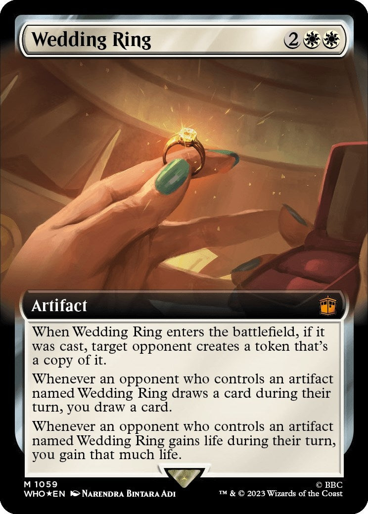 Image for Wedding Ring (Extended Art) (Surge Foil) (1059) (WHO) - Magic: The Gathering