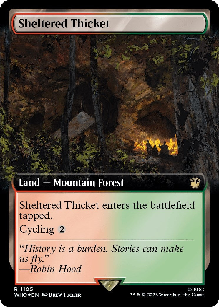 Image for Sheltered Thicket (Extended Art) (Surge Foil) (1105) - Magic: The Gathering