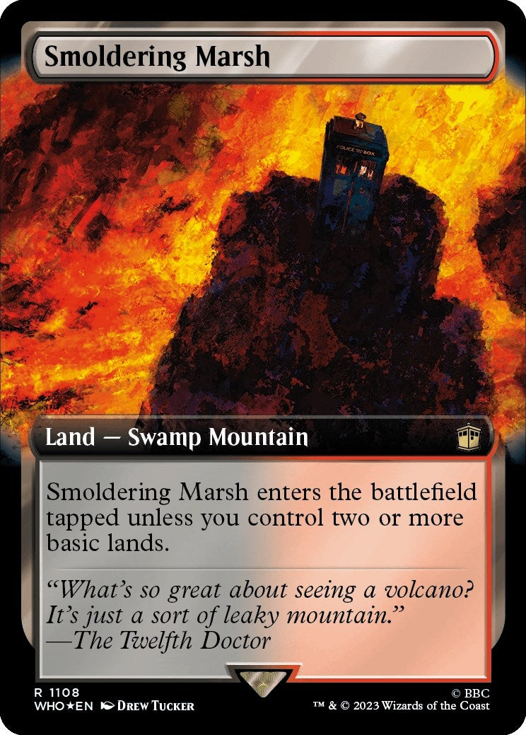 Image for Smoldering Marsh (Extended Art) (Surge Foil) (1108) - Magic: The Gathering