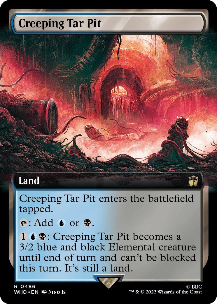 Image for Creeping Tar Pit (Extended Art) (486) - Magic: The Gathering