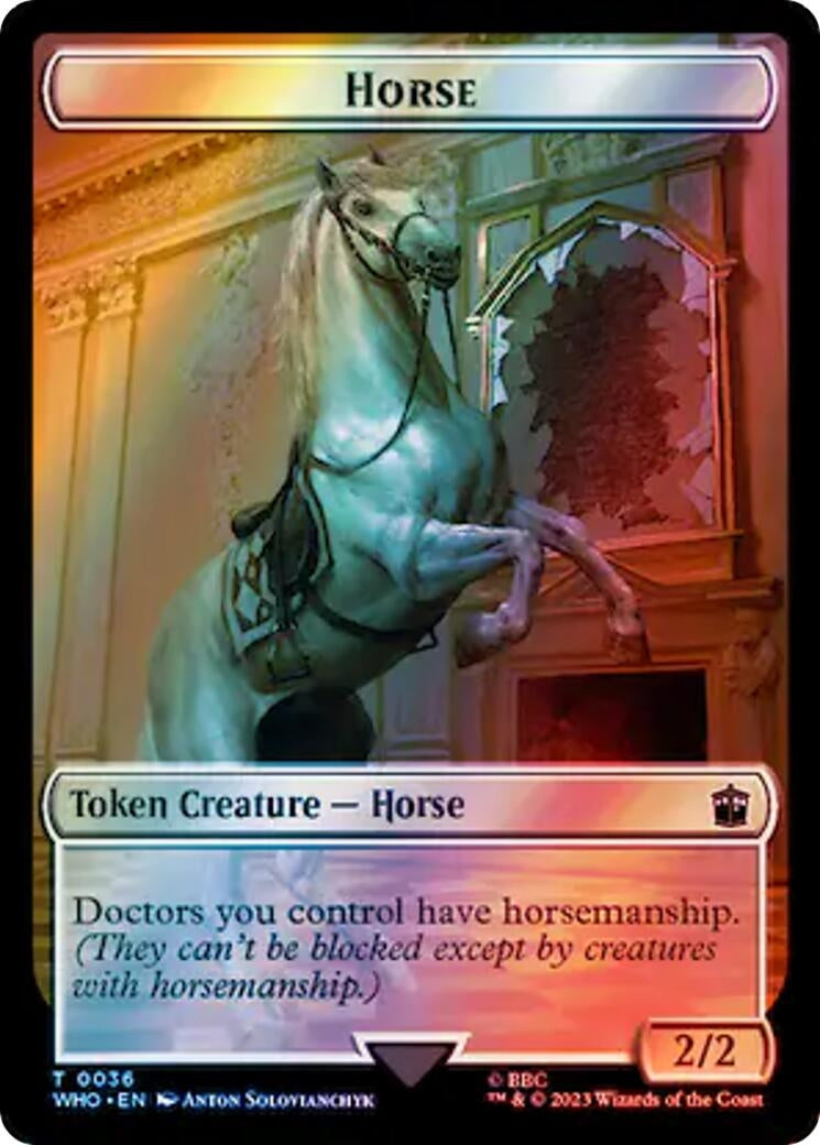 Image for Horse // Food (0057) Double-Sided Token (Surge Foil) (36 // 57) - Magic: The Gathering