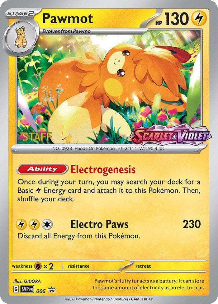 Image for Pawmot - 006 (Prerelease) [Staff] (006) (SVP) - Pokemon
