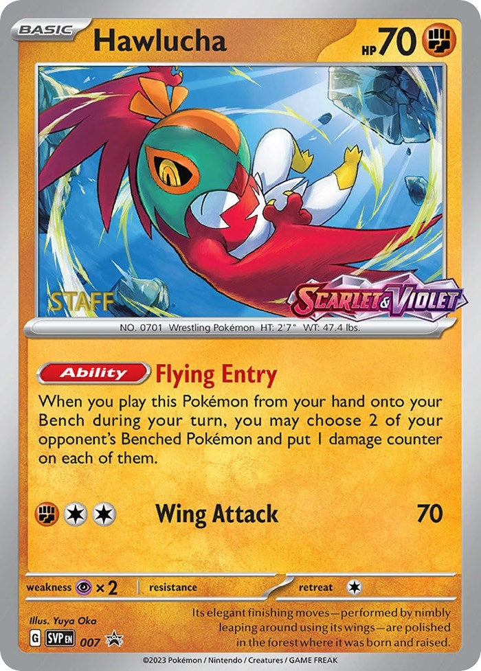 Image for Hawlucha - 007 (Prerelease) [Staff] (007) (SVP) - Pokemon