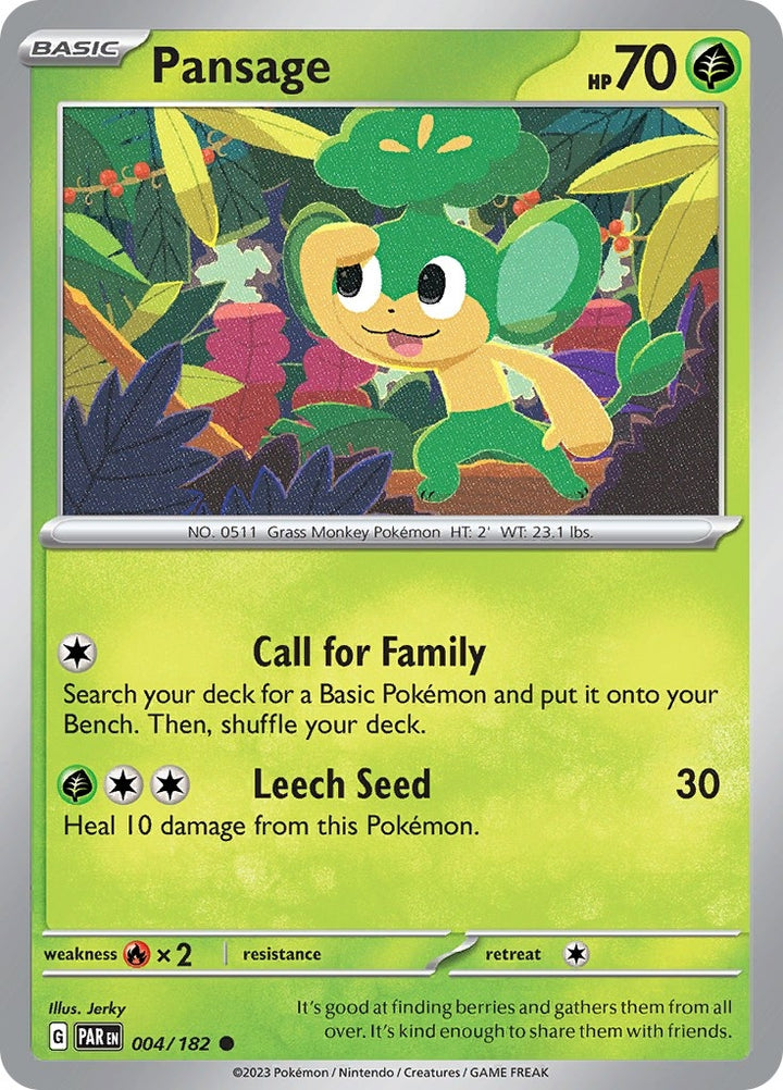 Image for Pansage (004/182) (PAR) - Pokemon