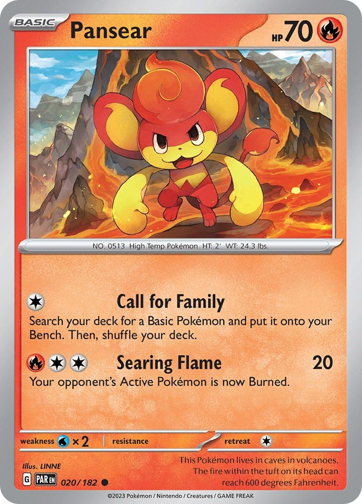 Image for Pansear (020/182) (PAR) - Pokemon