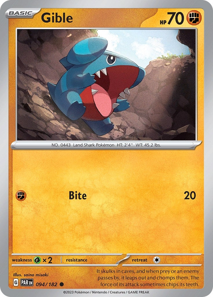 Image for Gible (094/182) (PAR) - Pokemon