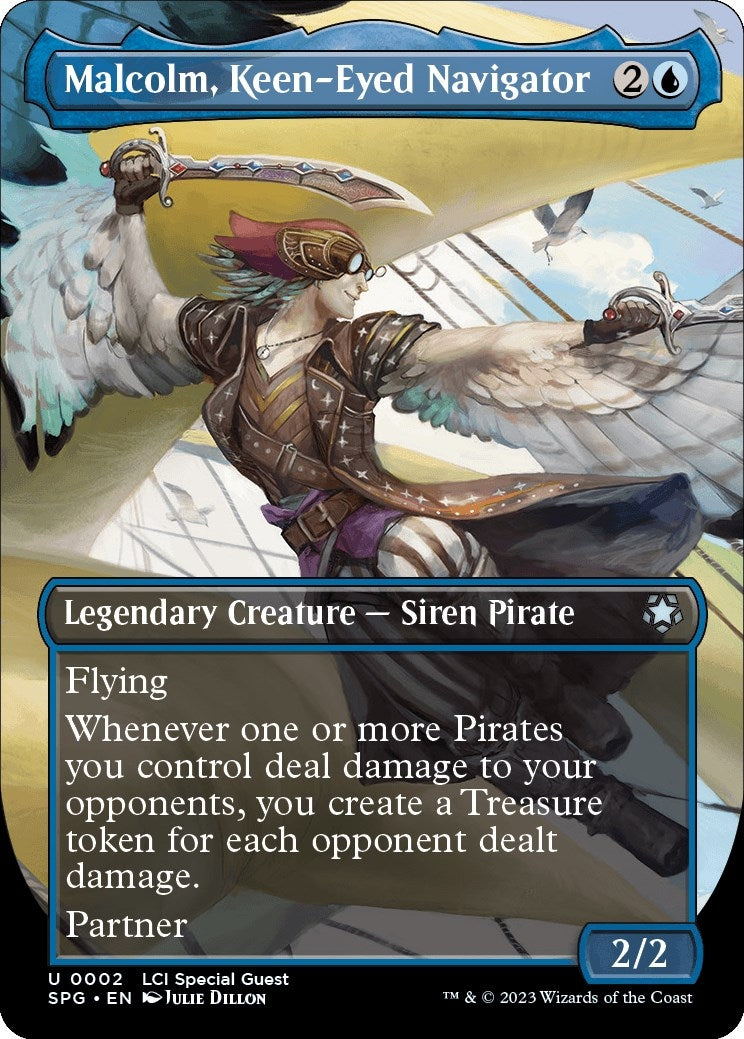 Image for Malcolm, Keen-Eyed Navigator (Borderless) (2) - Magic: The Gathering