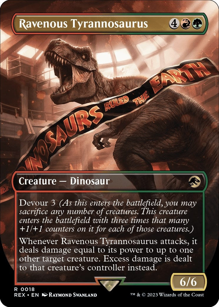 Image for Ravenous Tyrannosaurus (Borderless) (18) - Magic: The Gathering