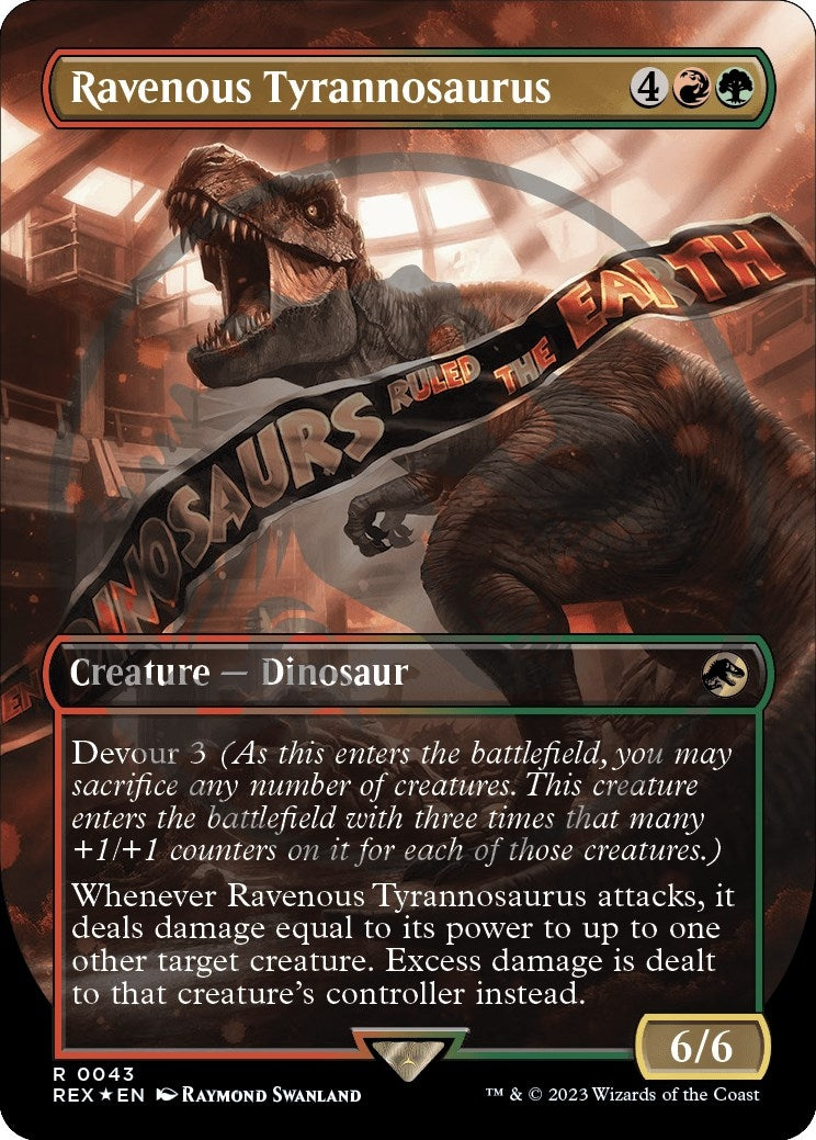 Image for Ravenous Tyrannosaurus (Borderless) (Emblem) (43) - Magic: The Gathering