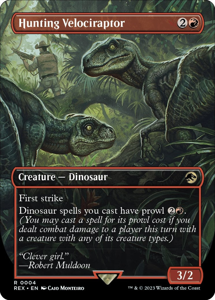 Image for Hunting Velociraptor (Borderless) (4) - Magic: The Gathering