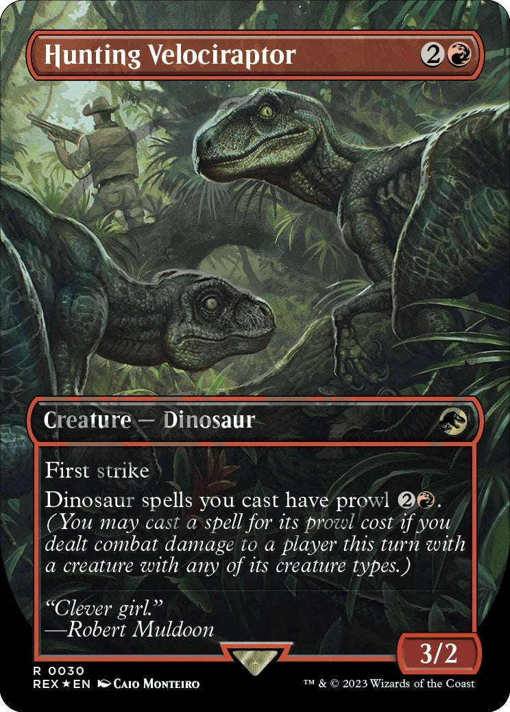 Image for Hunting Velociraptor (Borderless) (Emblem) (30) - Magic: The Gathering