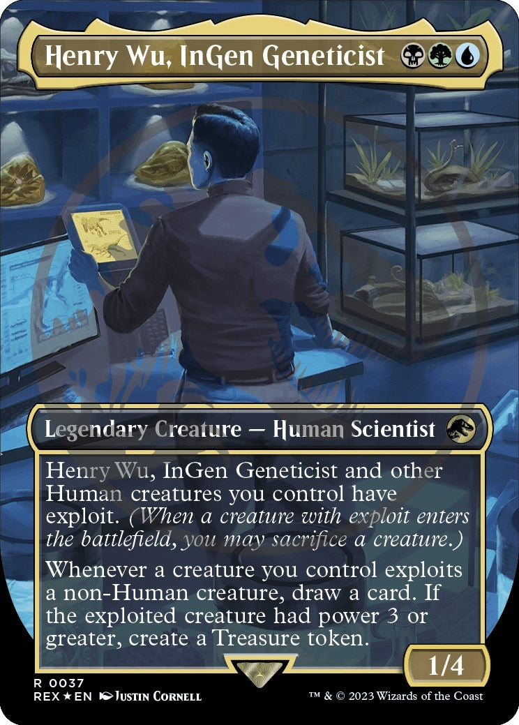 Image for Henry Wu, InGen Geneticist (Borderless) (Emblem) (37) - Magic: The Gathering