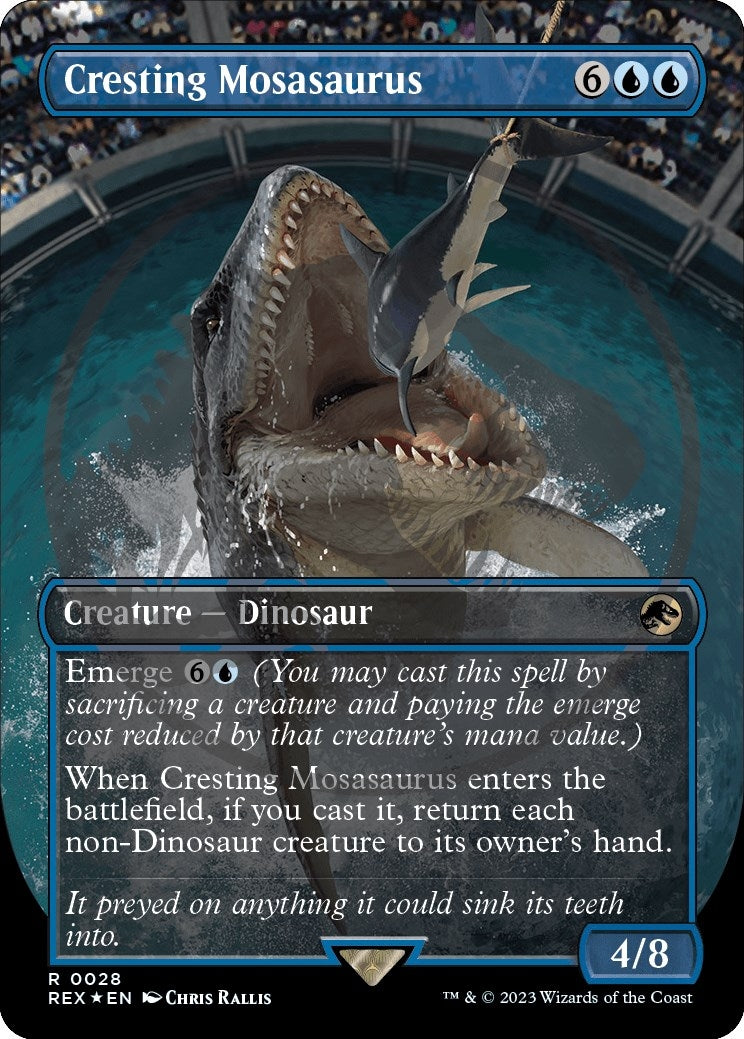 Image for Cresting Mosasaurus (Borderless) (Emblem) (28) - Magic: The Gathering
