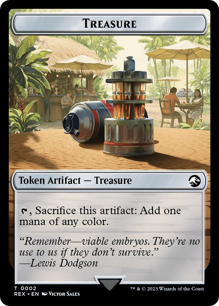 Image for Treasure (0002) // Dinosaur (0001) Double-Sided Token (2 // 1) - Magic: The Gathering