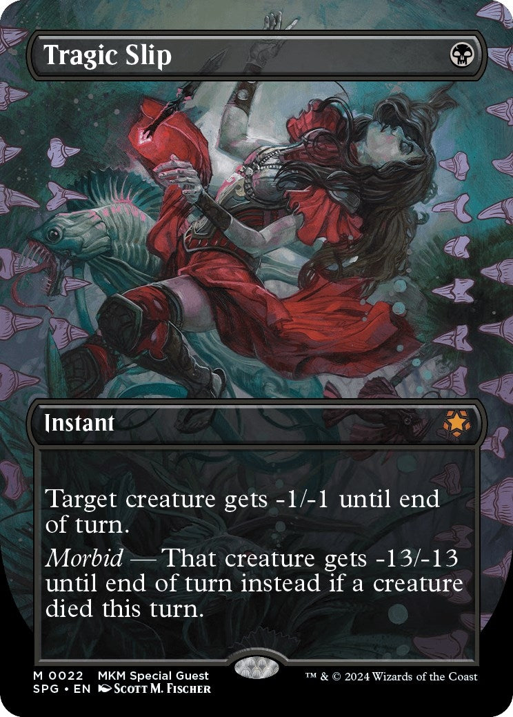 Image for Tragic Slip (Borderless) (22) - Magic: The Gathering
