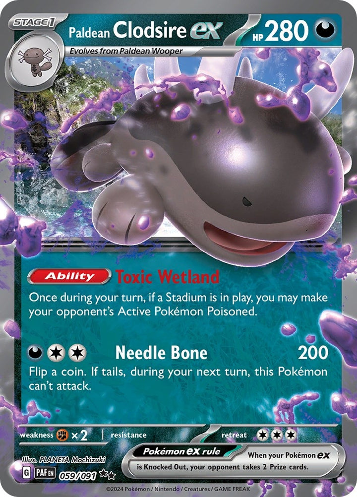 Image for Paldean Clodsire ex (059/091) (PAF) - Pokemon