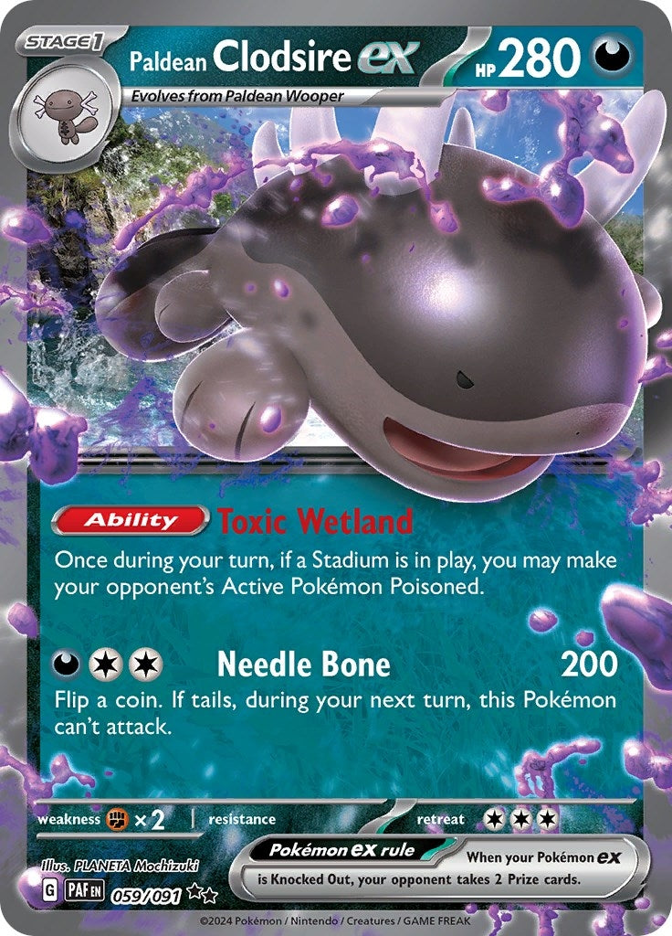 Image for Paldean Clodsire ex (059/091) (PAF) - Pokemon