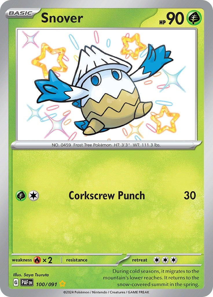 Image for Snover (100/091) (PAF) - Pokemon