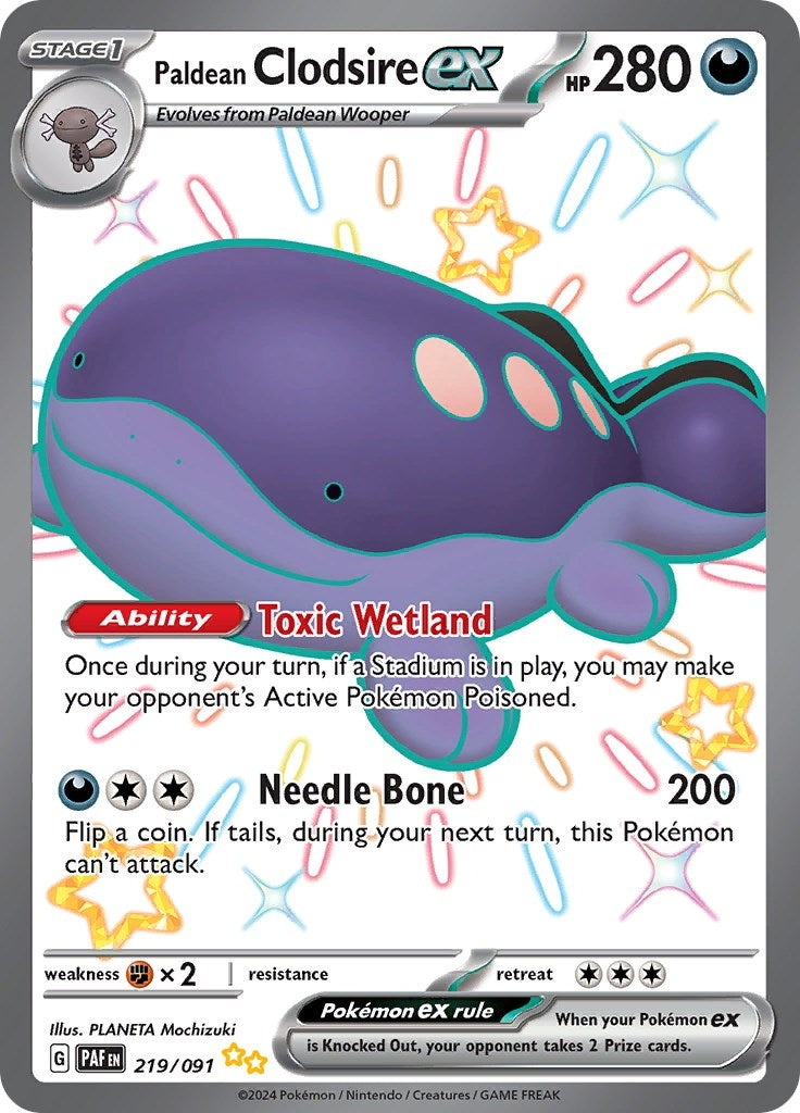 Image for Paldean Clodsire ex (219/091) (PAF) - Pokemon