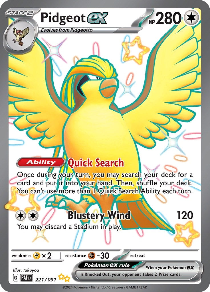 Image for Pidgeot ex (221/091) (PAF) - Pokemon