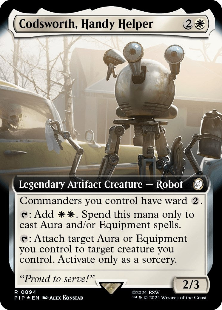 Image for Codsworth, Handy Helper (Extended Art) (Surge Foil) (894) (PIP) - Magic: The Gathering