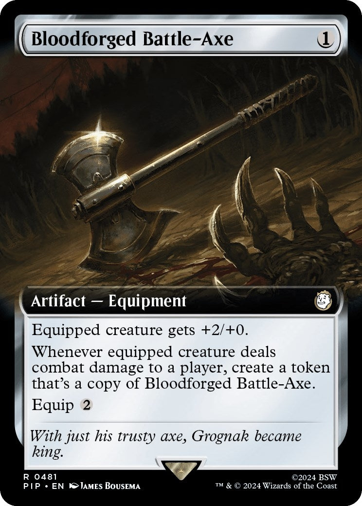 Image for Bloodforged Battle-Axe (Extended Art) (481) - Magic: The Gathering