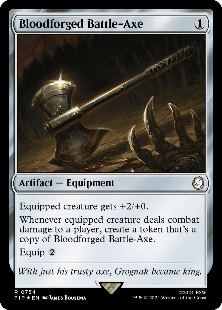 Image for Bloodforged Battle-Axe (Surge Foil) (754) - Magic: The Gathering